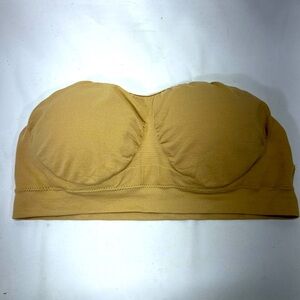 Custom Genie Strapless‎ Seamless Bandeau Bra Women XL TAN Nylon Spandex Support